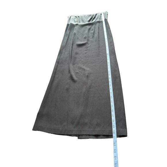 Laura Ashley Satin Sleeveless Black Side Slit Relaxed Maxi Dress Size 8 - Picture 9 of 9